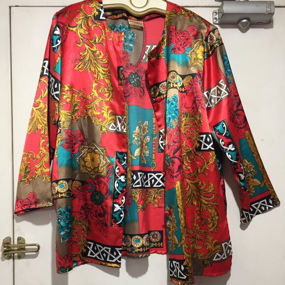 VINTAGE FENDY FASHIONS FLORAL PRINT JACKETS SIZE XL - Picture 2 of 6